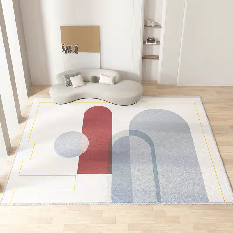 Blend Color Block Rug Indoor Rug Anti-Slip Washable Easy Care Area Carpet for Bedroom