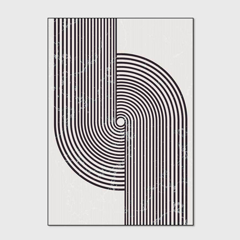 Black and White Abstract Carpet Area Carpet Anti-Slip Washable Rug for Living Room