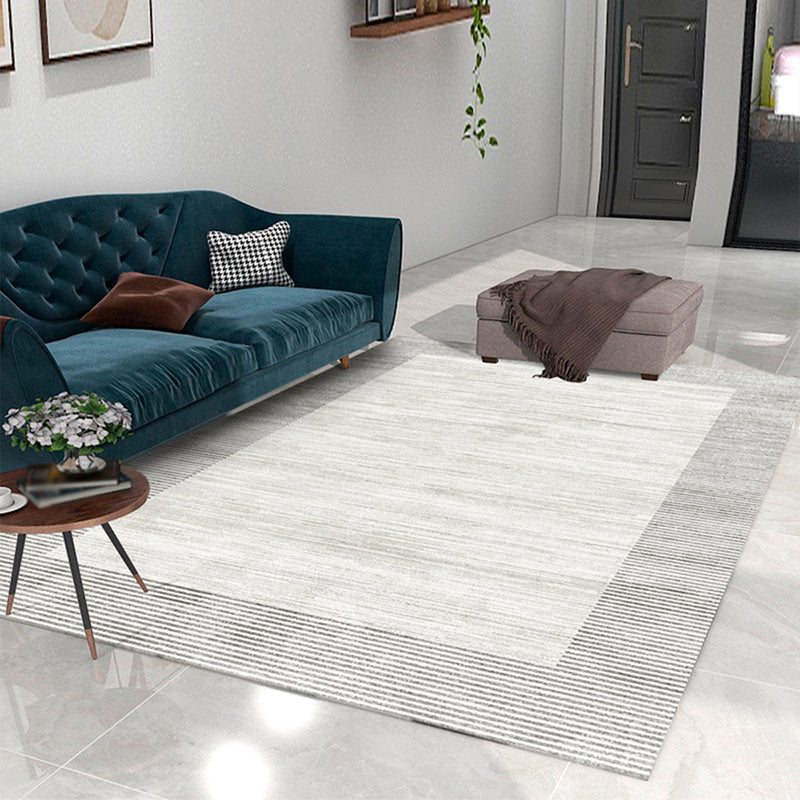 Tapis à rayures en polyester à gris clair Tapis à rayures Rapis résistant aux taches pour le salon