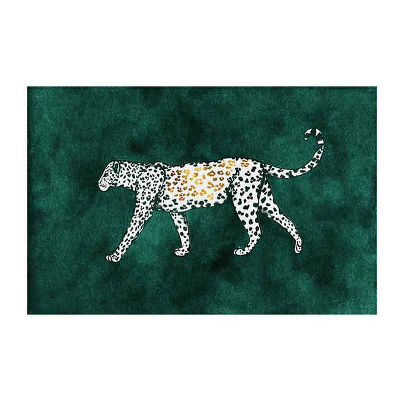 Atrovirens Leopard Rug Polyester Modern Rug Non-Slip Backing Rug for Home Decor