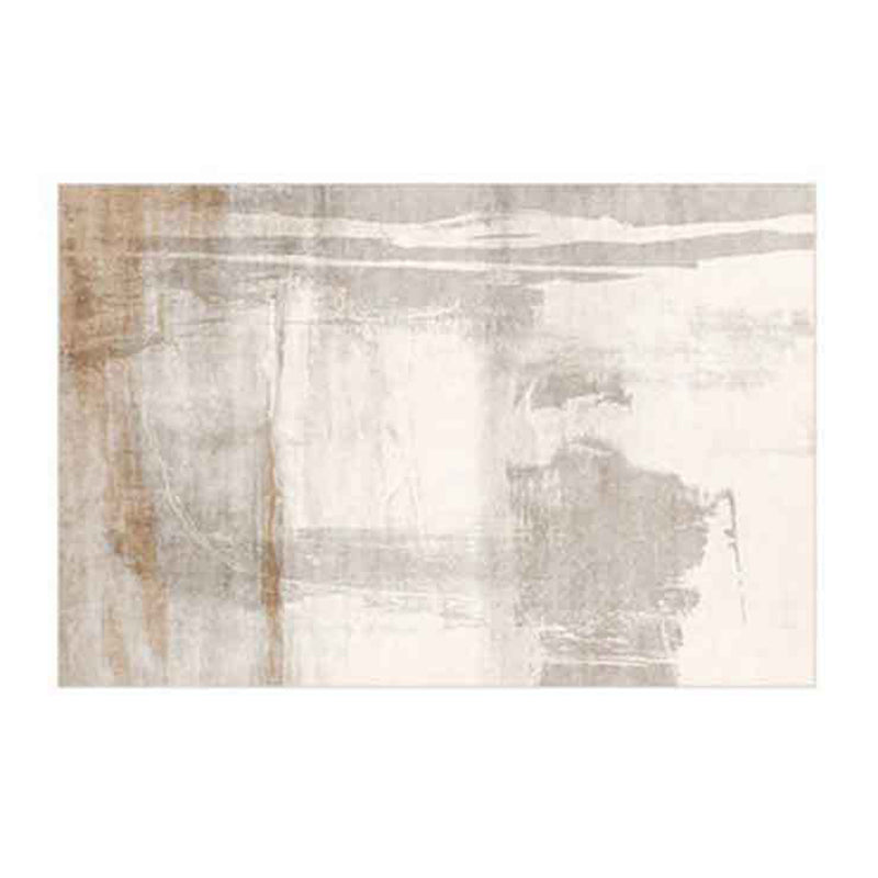 Pale Grey Graphic Rug Polyester Modern Rug Washable Rug for Living Room