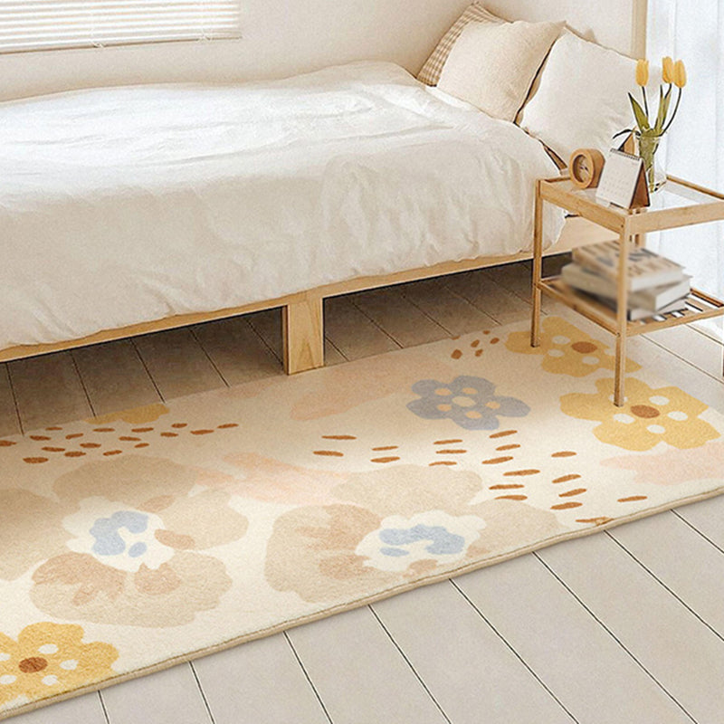 Tappeto moderno beige tappeto di tappeto di fiore in poliestere per arredamento per la casa