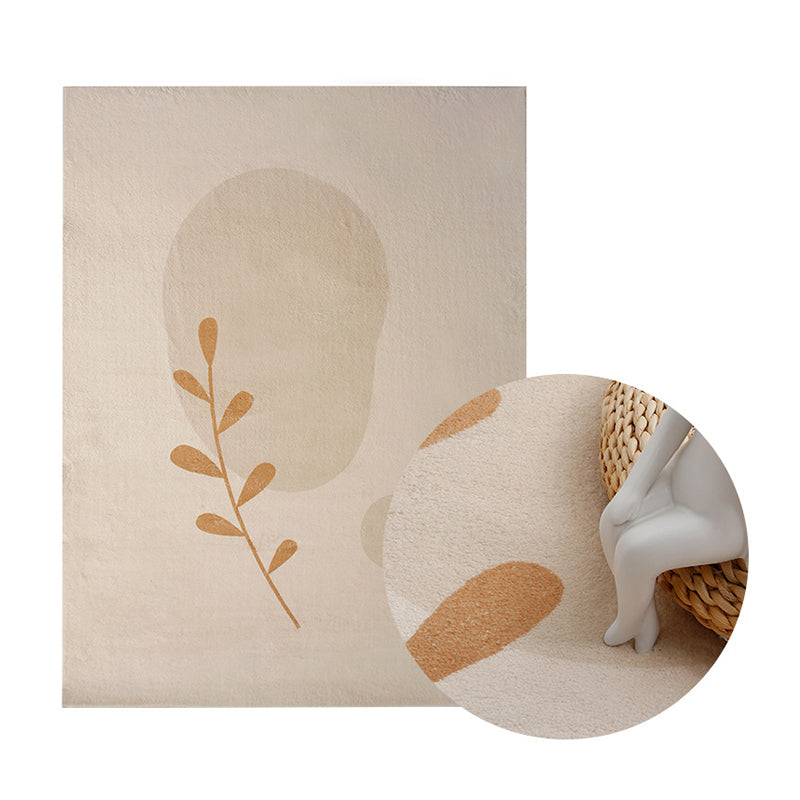 Orange moderner Teppich Polyester Farbstück Fläche Teppich Waschbar für Wohnzimmer