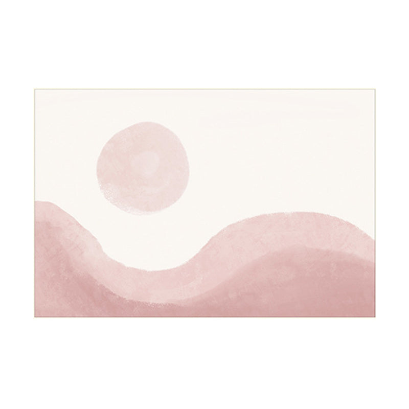 Artistical Modern Rug White Print Rug Non-Slip Backing Rug for Living Room