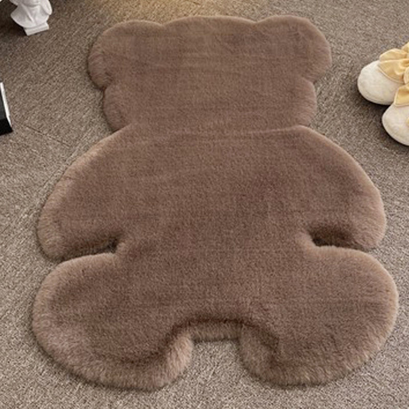 Black Casual Rug Polyester Solid Color Rug Stain Resistant Rug for Drawing Room
