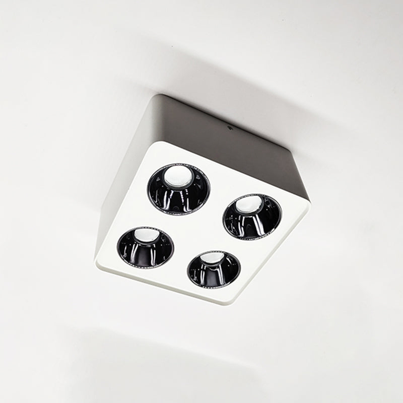 Plafonnier LED de forme carrée, Style Simple et moderne en aluminium, 4 lumières encastrées pour chambre à coucher