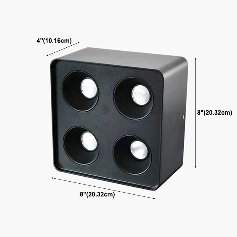 Plafonnier LED de forme carrée, Style Simple et moderne en aluminium, 4 lumières encastrées pour chambre à coucher