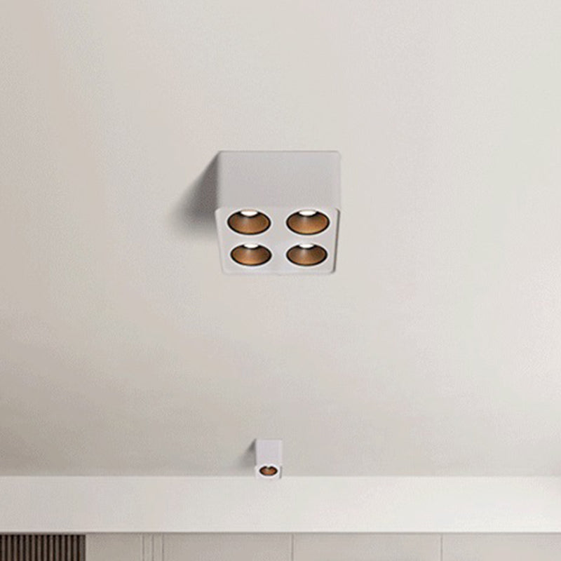 Plafonnier LED de forme carrée, Style Simple et moderne en aluminium, 4 lumières encastrées pour chambre à coucher