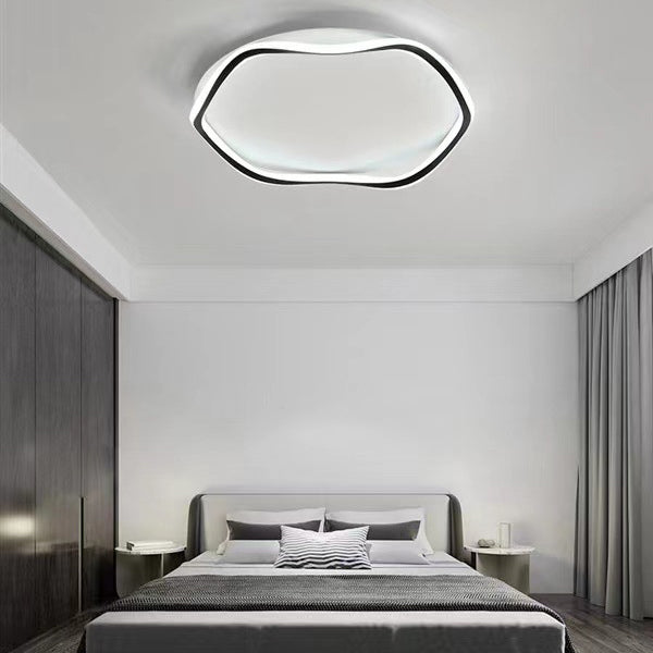 Contemporary Flush Light Fixtures Circular Metal 1 Light Flush Mount Lamps for Bedroom