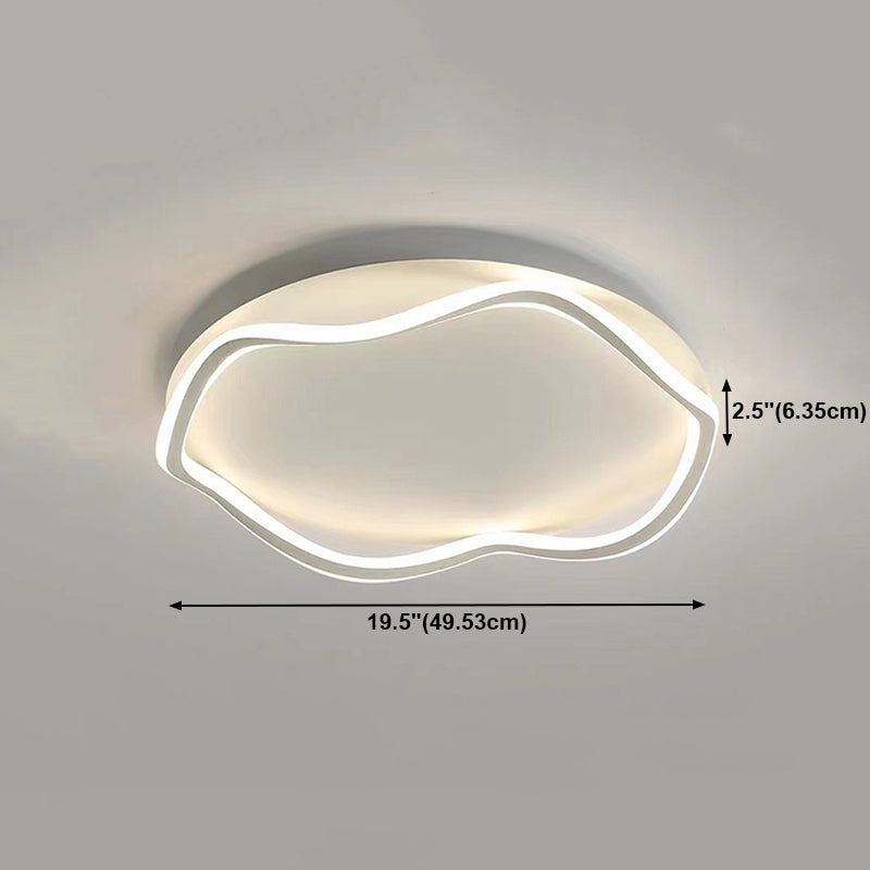 Contemporary Flush Light Fixtures Circular Metal 1 Light Flush Mount Lamps for Bedroom