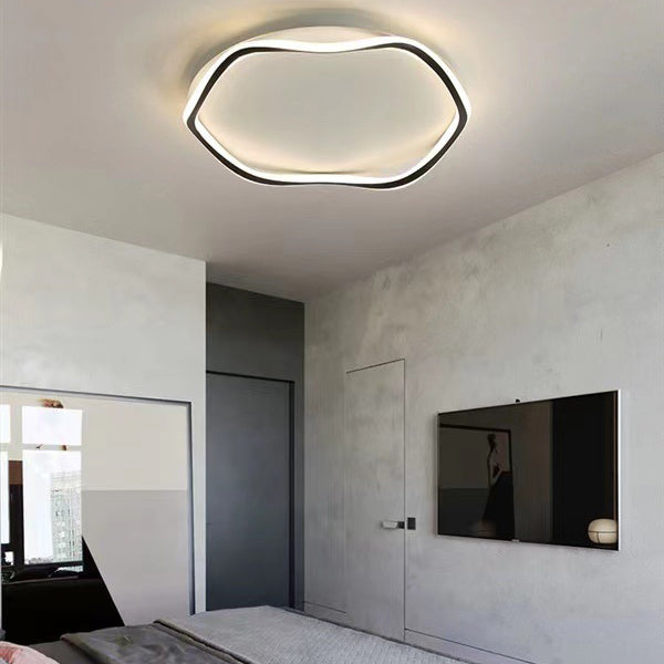 Contemporary Flush Light Fixtures Circular Metal 1 Light Flush Mount Lamps for Bedroom