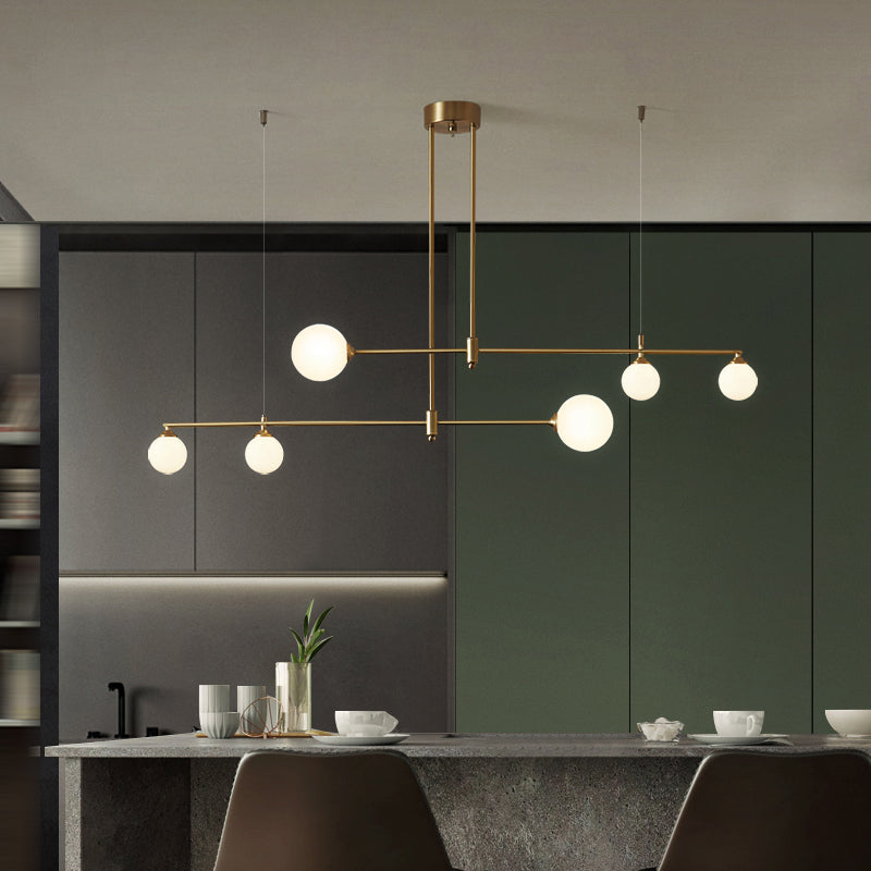 Contemporáneo de lámpara de lámpara de la isla Sphere Island Lights in Gold