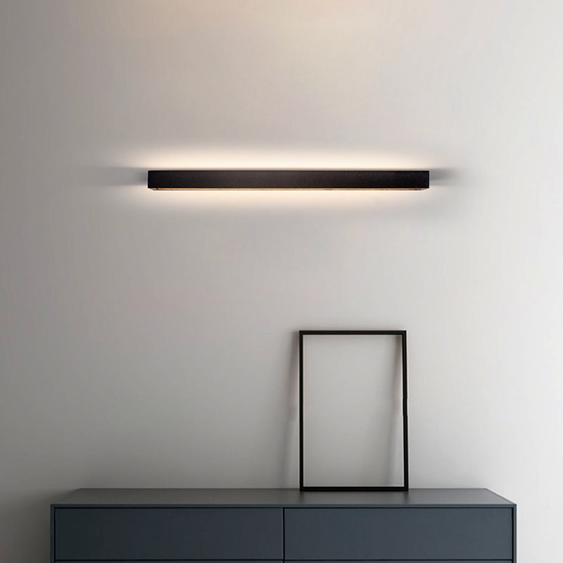 Square Shape Metal Wall Sconce Modern Style Single Light Wall Lighting Fixtures in Black