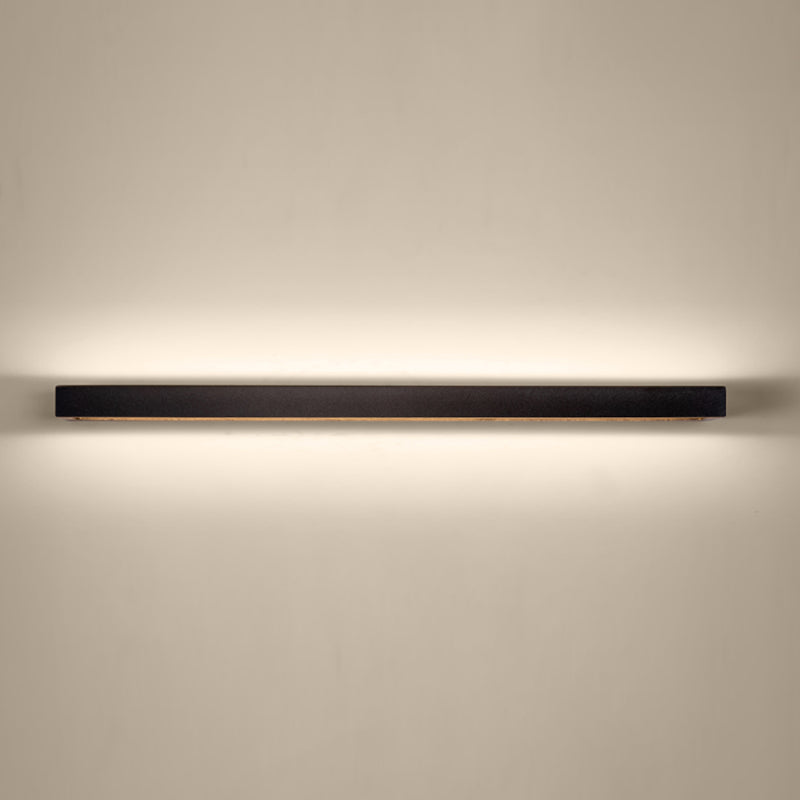 Square Shape Metal Wall Sconce Modern Style Single Light Wall Lighting Fixtures in Black
