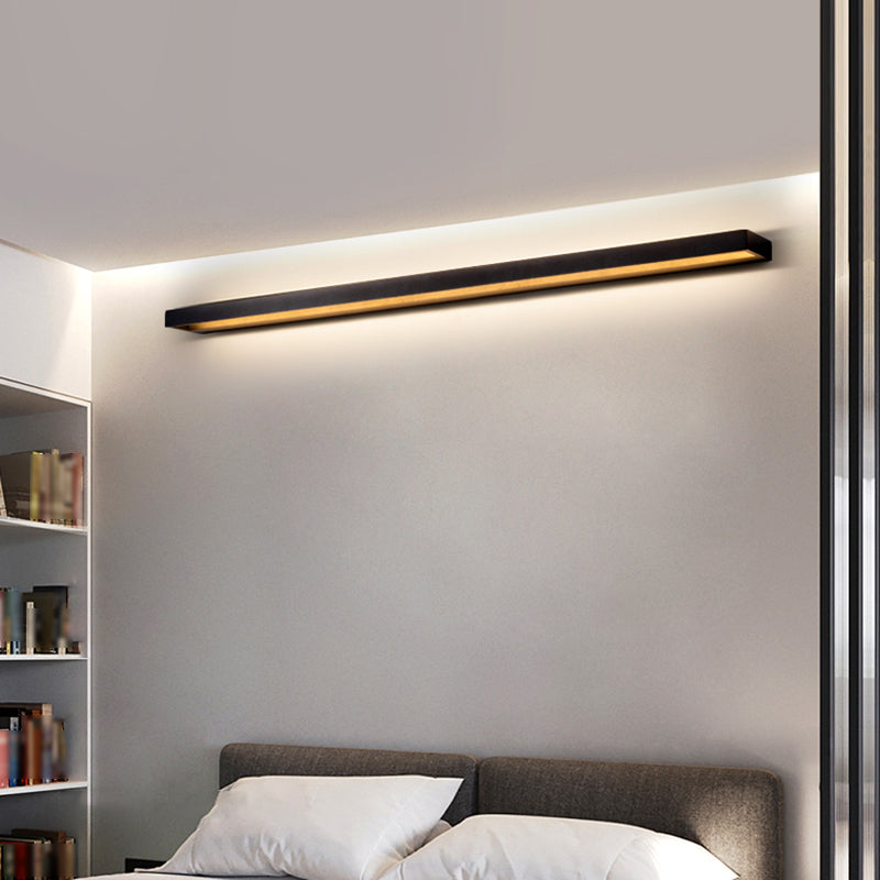 Square Shape Metal Wall Sconce Modern Style Single Light Wall Lighting Fixtures in Black