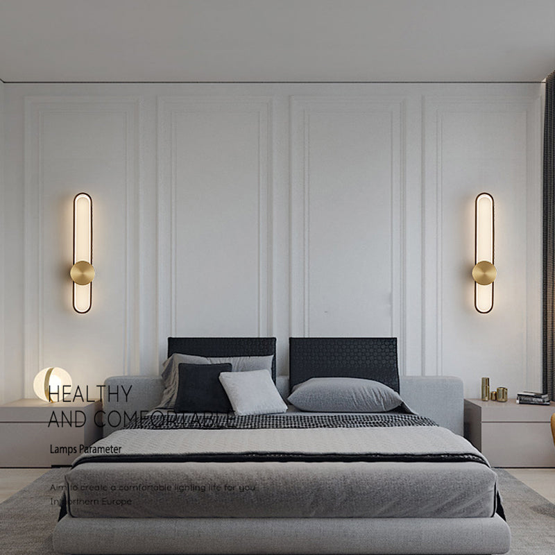 Lineare Form Metall Wandleuchten moderner Stil 2 Leichter Wandleuchten