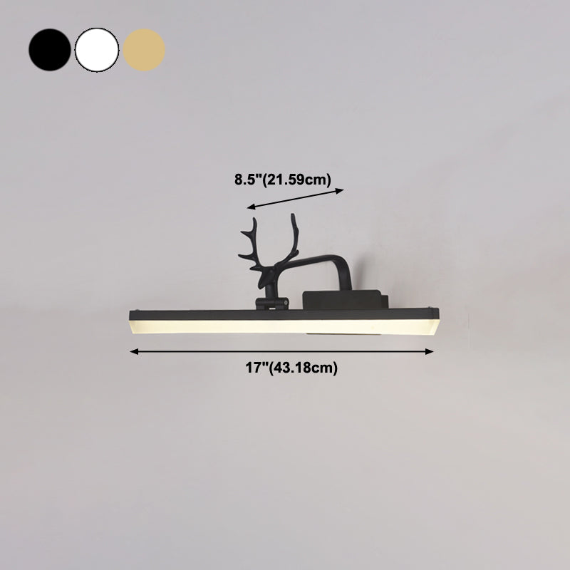 Linear Metal Wall Sconce Modern Style 1-Light Mirror Wall Mount Light Fixture