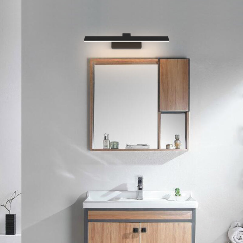 Linear Shape Metal Wall Sconce Modern Style 1-Light Mirror Wall Mount Light