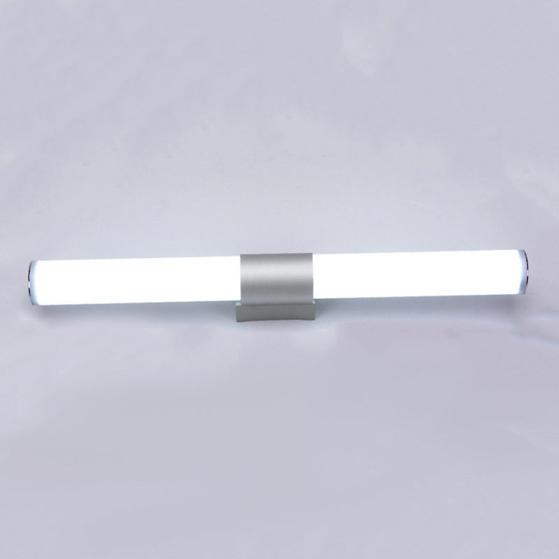 Linear Shape Metal Wall Sconce Modern 1 Light Mirror Wall Mount Light Fixture in White