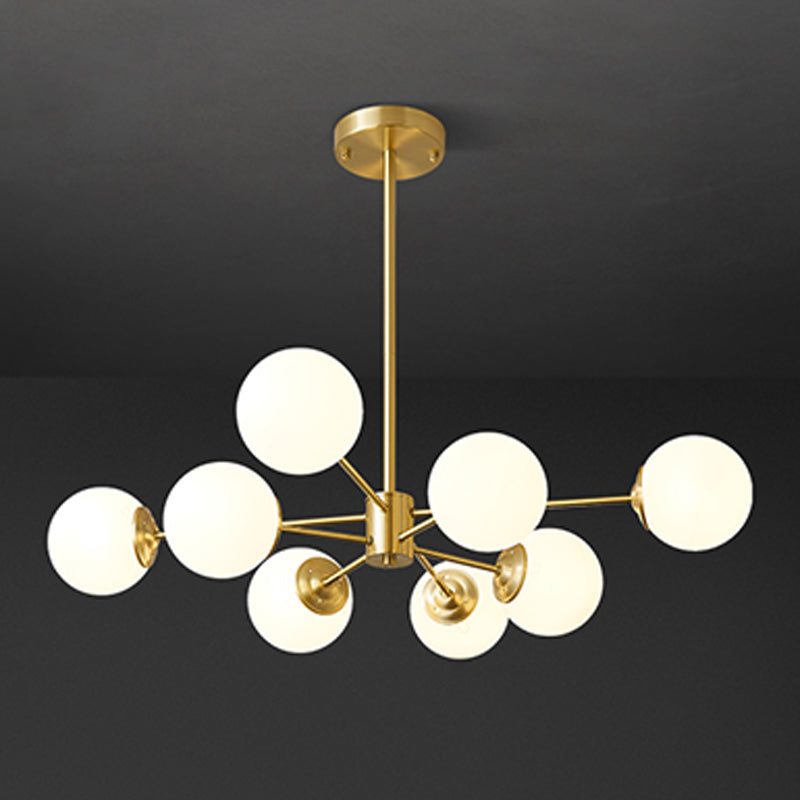 Zeitgenössische weiße Glasdecke Anhänger hell kugelhaltiges Hanghänge Licht für Schlafzimmer