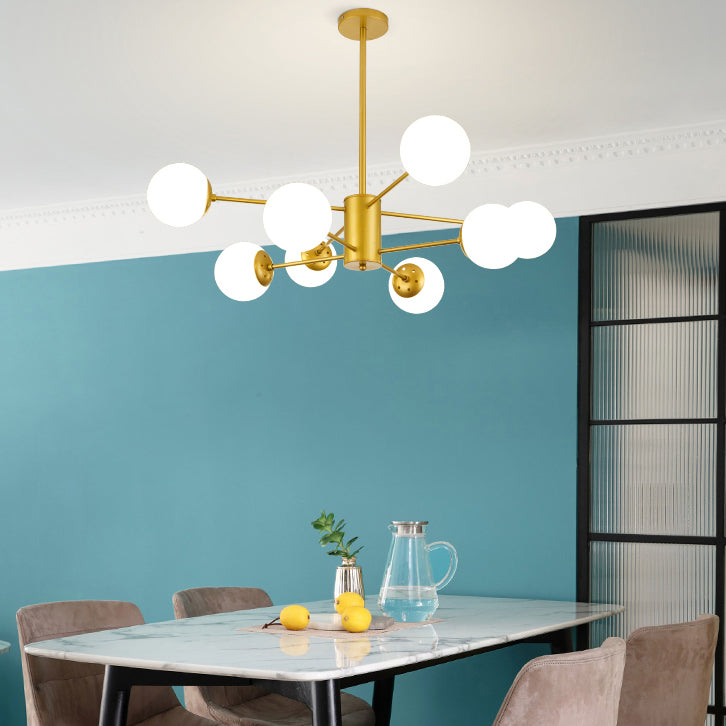 Contemporary Hanging Light Fixtures Spherical Iron Ceiling Light for Living Room