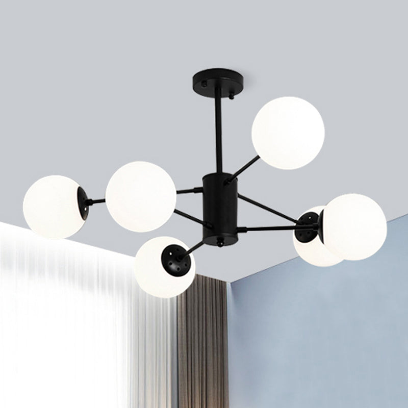 Contemporary Hanging Light Fixtures Spherical Iron Ceiling Light for Living Room