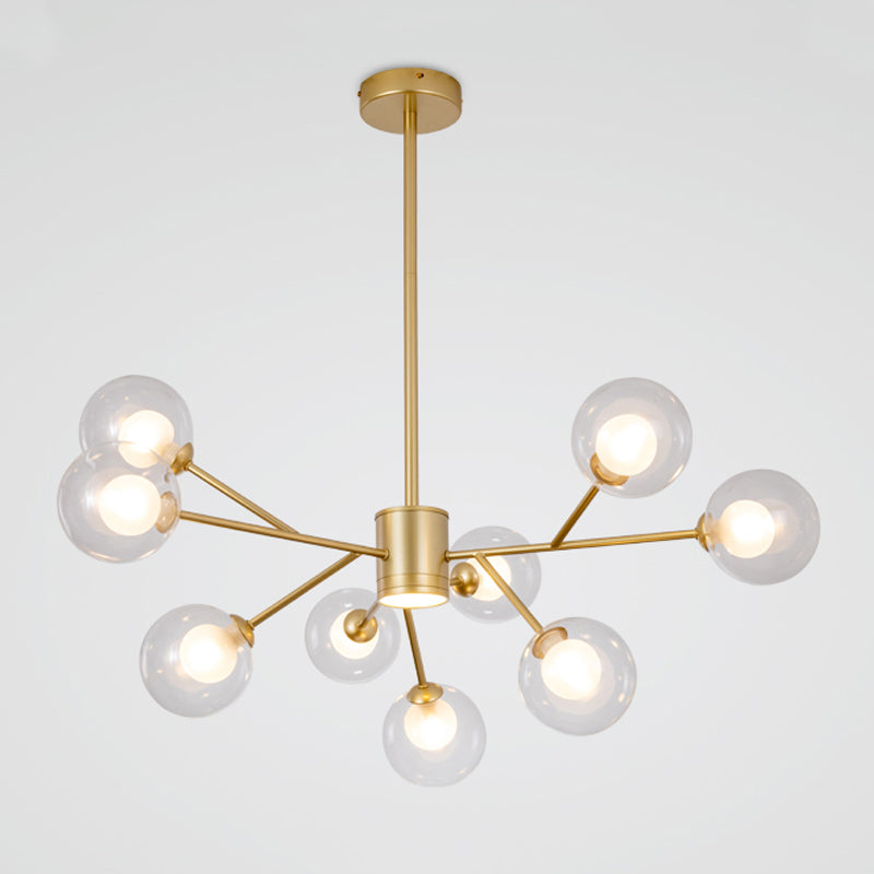 Modern Wrought Iron Ceiling Hung Fixture Glass Sputnik Down Lighting Pendant