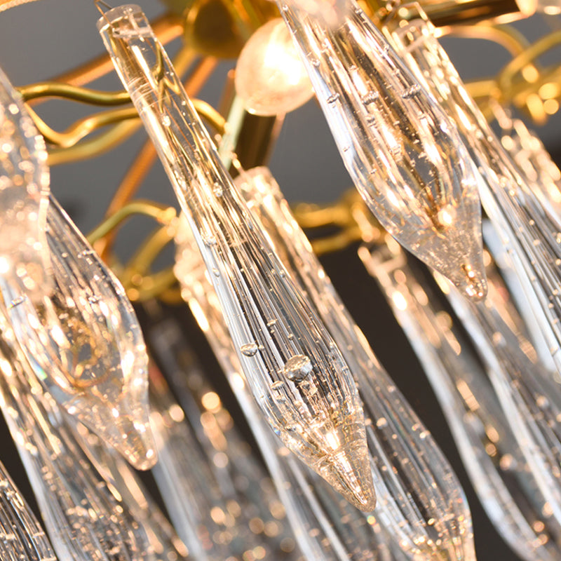 Tränenformform Kristallleuchter modernes Aluminium nach unten -Beleuchtung zum Studium