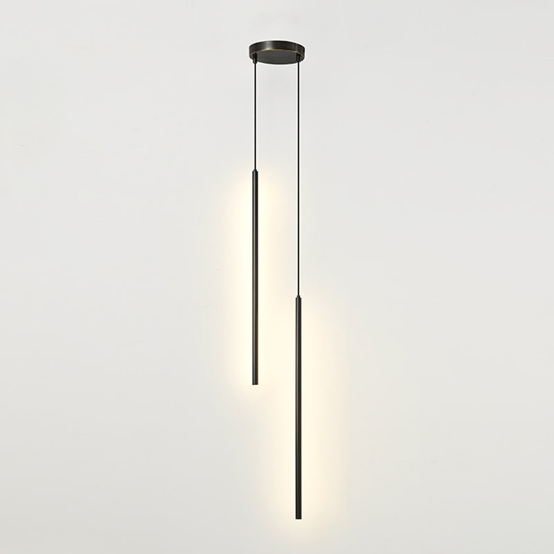 Metal Linear Hanging Lights Modern Style Multi Light Hanging Mount Fixture for Restaurant