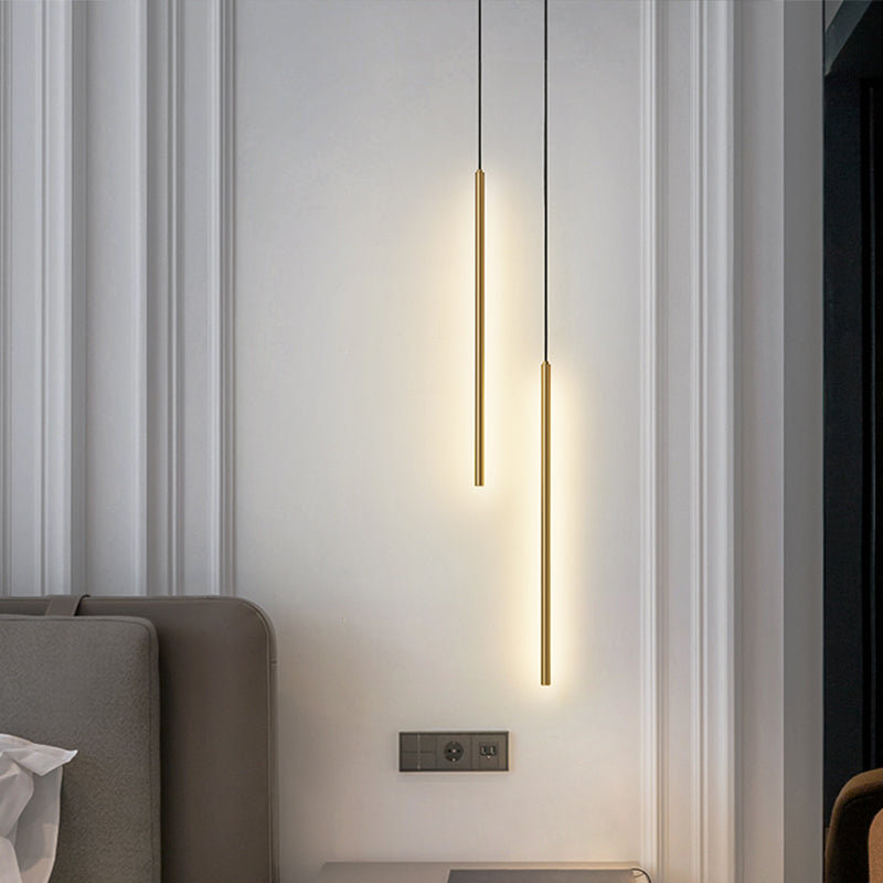 Metal Linear Hanging Lights Modern Style Multi Light Hanging Mount Fixture for Restaurant