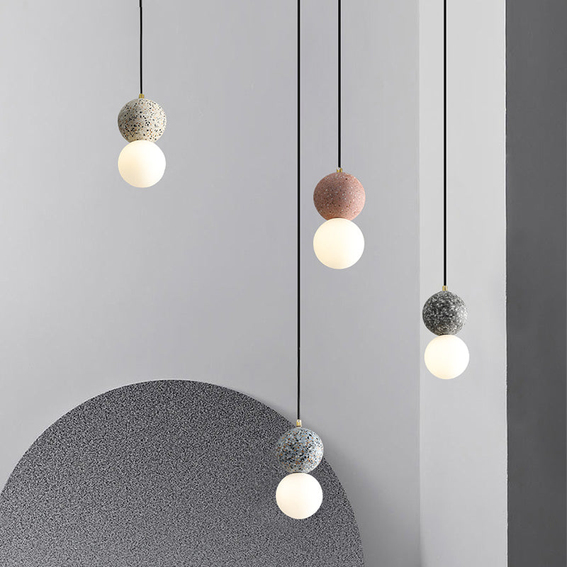 Verre Sphérique Shade Hanging Lights Modern Style 1 Light Hanging Mount Fixture For Dining Room