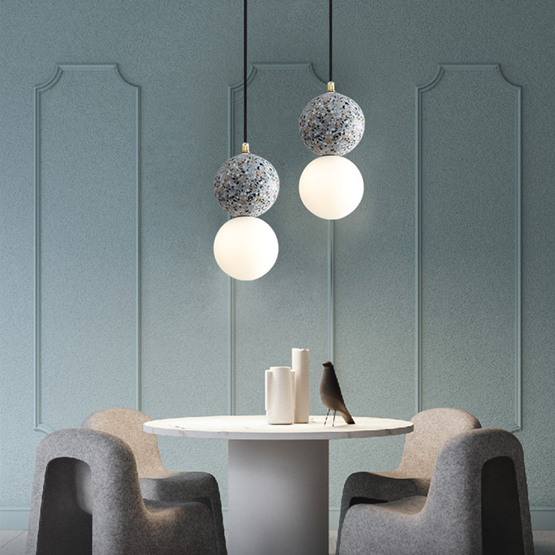 Verre Sphérique Shade Hanging Lights Modern Style 1 Light Hanging Mount Fixture For Dining Room