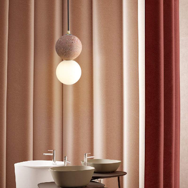 Verre Sphérique Shade Hanging Lights Modern Style 1 Light Hanging Mount Fixture For Dining Room