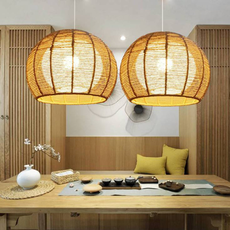 Japanisches Seil Anhänger Licht 1 Licht Global Hanging Deckenleuchte für Esszimmer