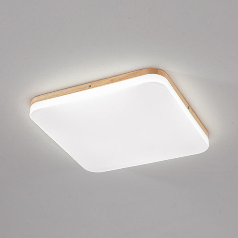 Wooden Flush Mounted Ceiling Lights LED Flush Mount Light with Acrylic Shade