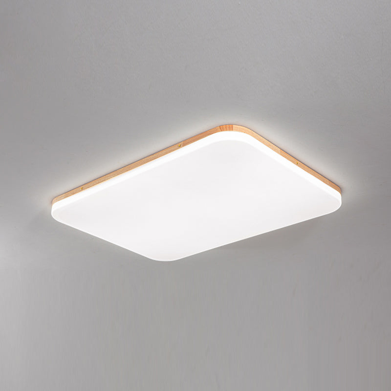 Wooden Flush Mounted Ceiling Lights LED Flush Mount Light with Acrylic Shade