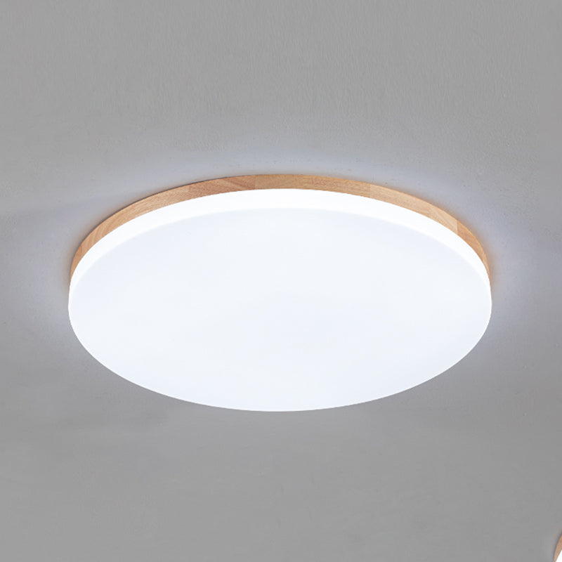 Wooden Flush Mounted Ceiling Lights LED Flush Mount Light with Acrylic Shade