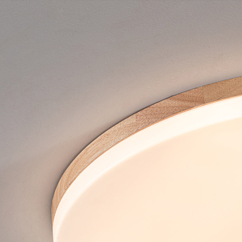 Wooden Flush Mounted Ceiling Lights LED Flush Mount Light with Acrylic Shade