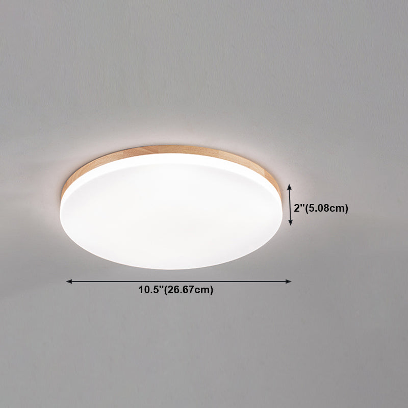 Wooden Flush Mounted Ceiling Lights LED Flush Mount Light with Acrylic Shade