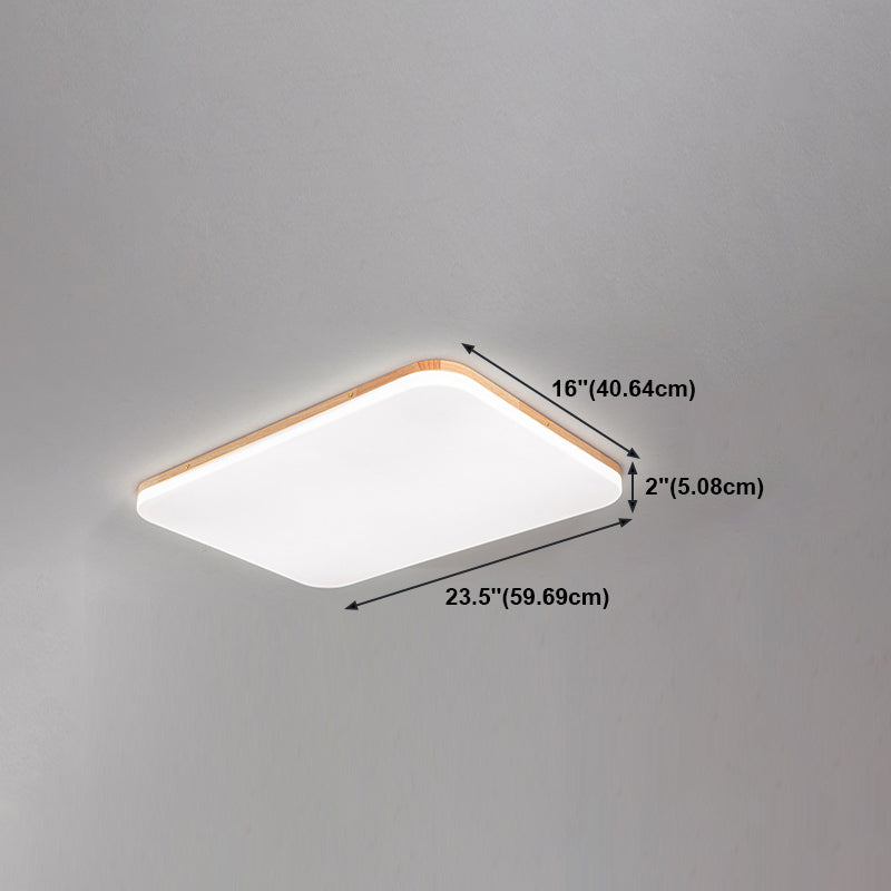 Wooden Flush Mounted Ceiling Lights LED Flush Mount Light with Acrylic Shade