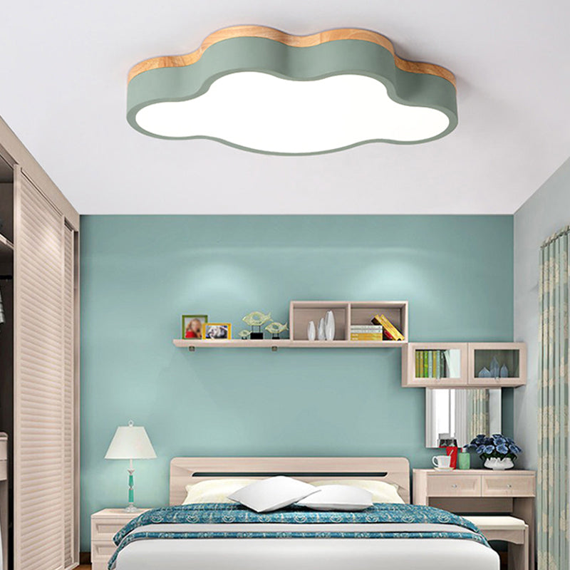 Luci montate a soffitto in legno a forma di nuvola Illuminazione a soffitto a LED da incasso