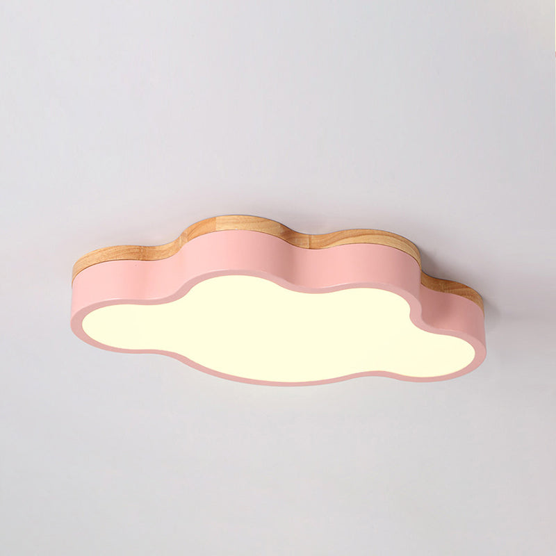 Luci montate a soffitto in legno a forma di nuvola Illuminazione a soffitto a LED da incasso