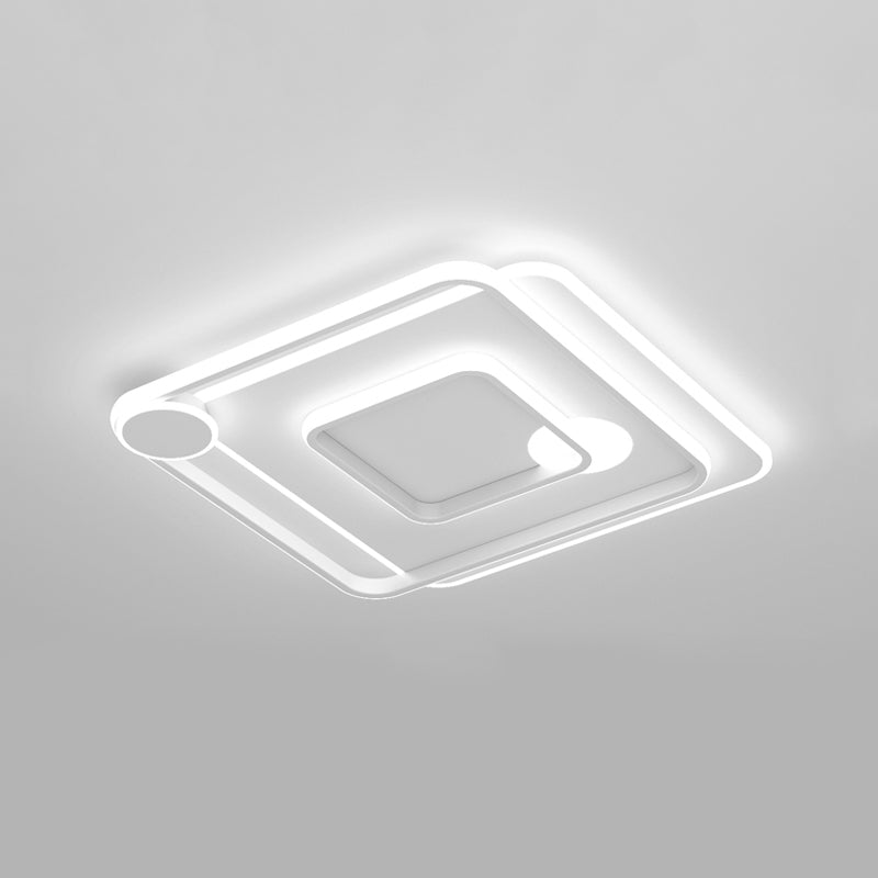 Nórdico de techo cuadrado de luz de techo de LED de metal cerca de techo de iluminación fija en blanco