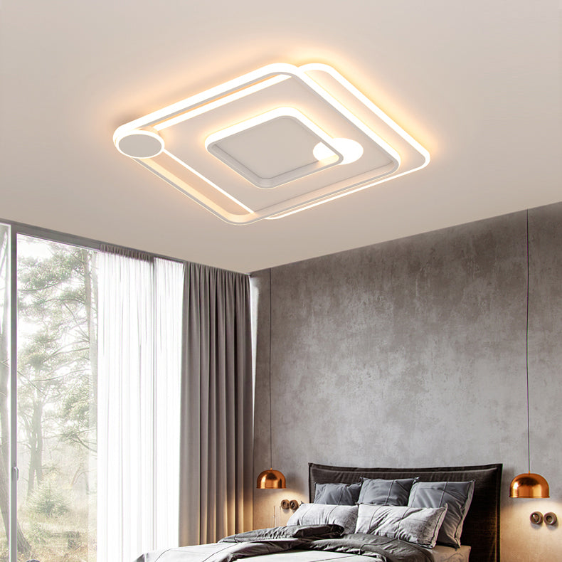 Nórdico de techo cuadrado de luz de techo de LED de metal cerca de techo de iluminación fija en blanco