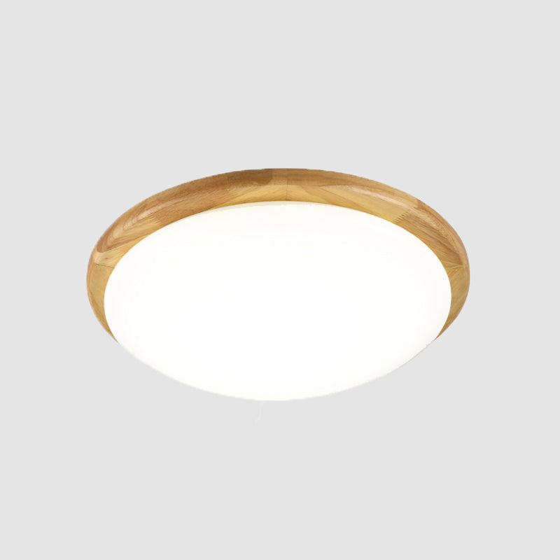 Wooden Ceiling Mounted Light Contemporary Flush Mount Lamp with Acrylic Shade