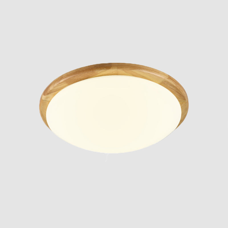 Wooden Ceiling Mounted Light Contemporary Flush Mount Lamp with Acrylic Shade