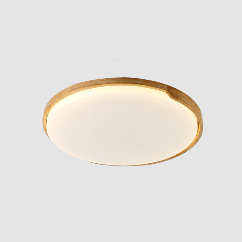Wooden Ceiling Mounted Light Contemporary Flush Mount Lamp with Acrylic Shade