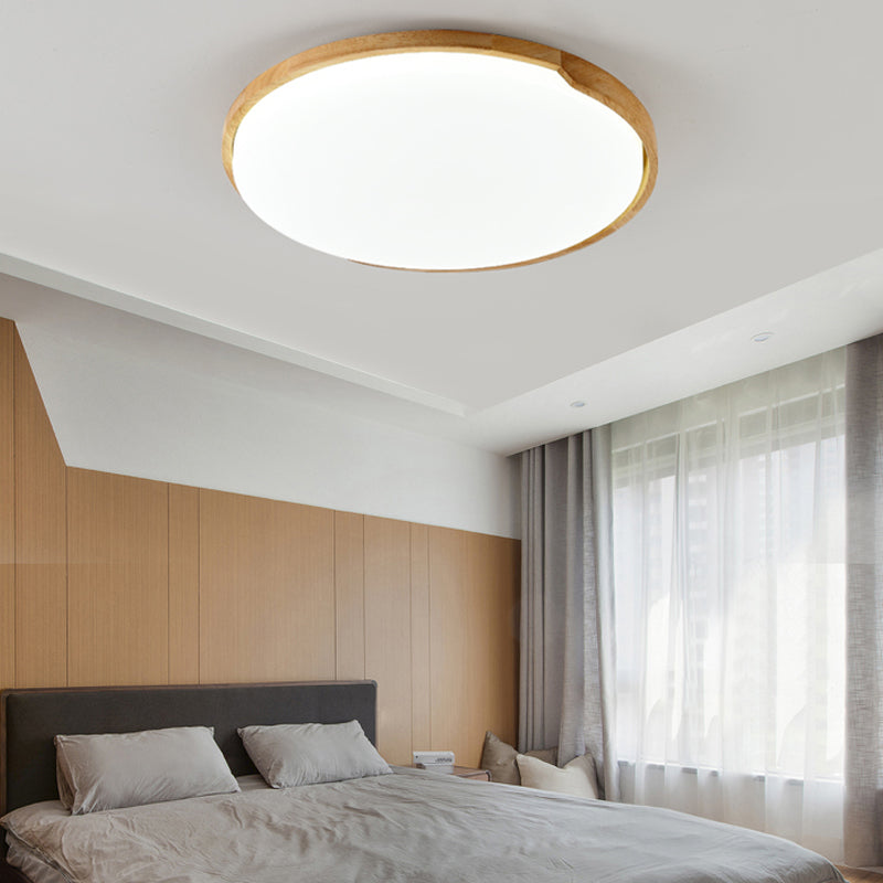 Wooden Ceiling Mounted Light Contemporary Flush Mount Lamp with Acrylic Shade