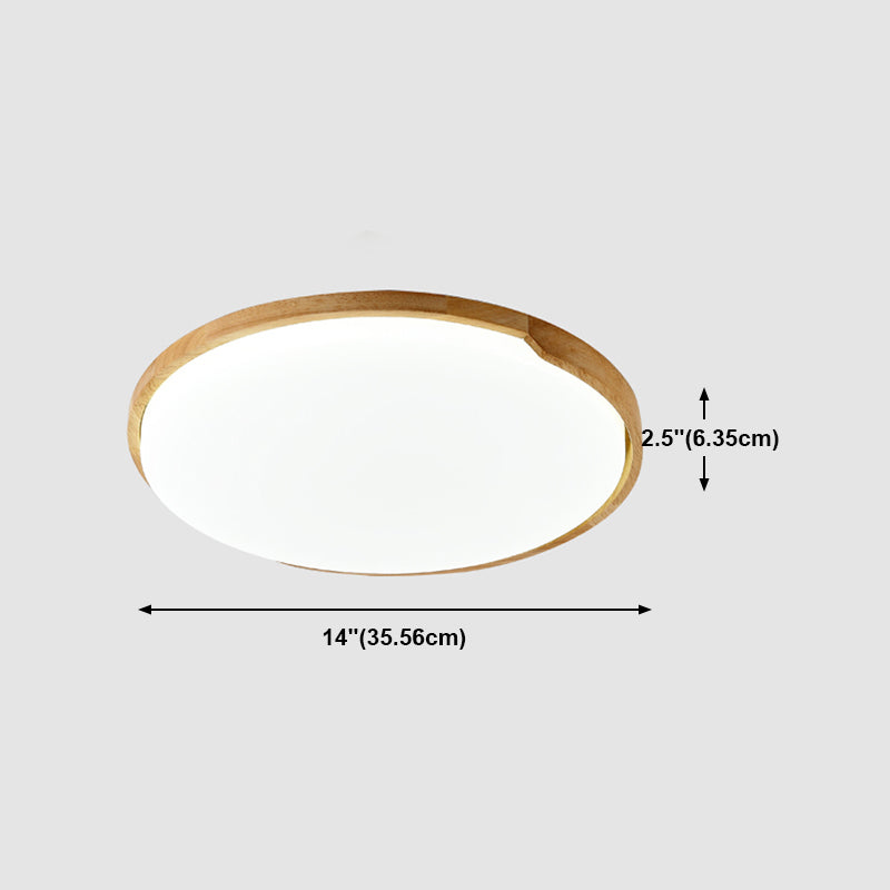 Wooden Ceiling Mounted Light Contemporary Flush Mount Lamp with Acrylic Shade