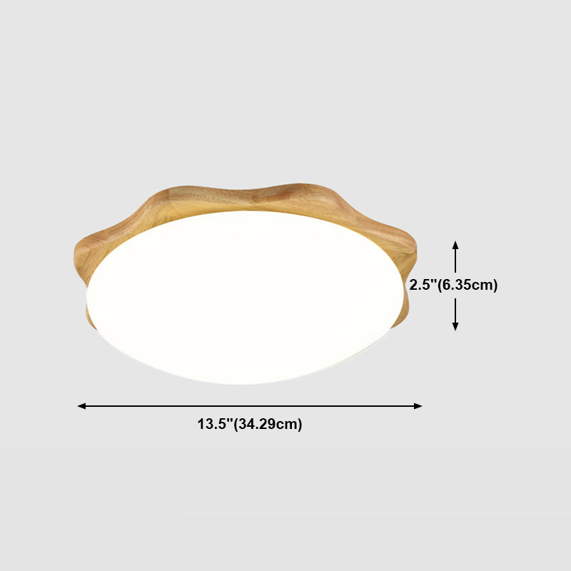 Wooden Ceiling Mounted Light Contemporary Flush Mount Lamp with Acrylic Shade